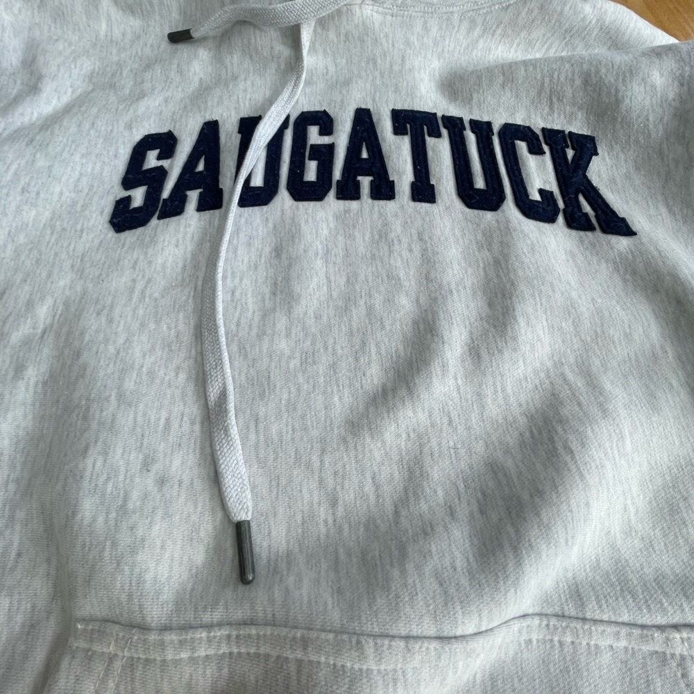 Blue 84 Saugatuck Light Gray Hoodie with Navy Print - Picture 6 of 7